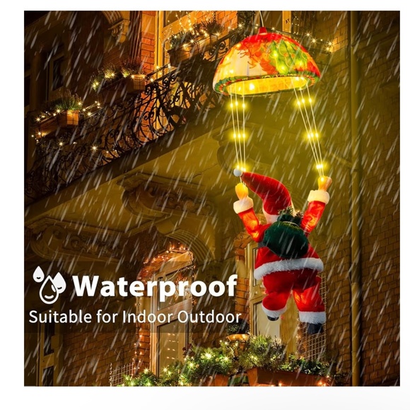 Festive Santa Parachute LED Holiday Christmas Decorations - Picture 3 of 4
